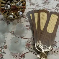 پنکه سقفی لوستر دار دو عدد