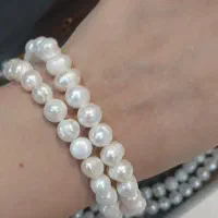 مروارید دو.رج.طبیعی.دریا سایز ۸ سرویس گردنبند مادر|جواهرات|تهران, دبستان|دیوار