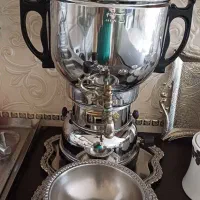 سماور گازی ۶ لیتری با سینی و کاسه