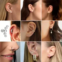 گوشوار کاف پیرسینگ گوش بینی لب نقره مروارید الماس|جواهرات|رشت, بازار|دیوار