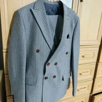 کت شلوار طوسی صفر پارچە مازراتی