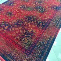 فرش لاکی با گل بوته های سبز