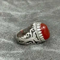 انگشتر عقیق یمنی با نقره ۹۲۵