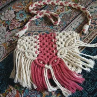 کیف زنانه ،کلاه و صندل مکرومه بافی