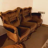 مبل  هفت نفره استیل  همراه با دو عسلی کاملآ سالم