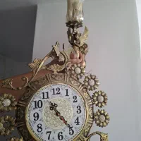 دیوارکوب فرشته به همراه ساعت آویز برنز