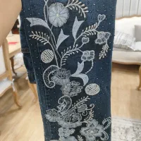 شلوار جین دخترانه گلدوزی شده ترک|لباس|الوند, |دیوار