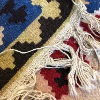 گلیم دست باف با رنگ طبیعی با پشم طبیعی