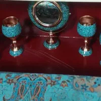 تعدادی ظروف فیروزه کوبی|صنایع دستی و سایر لوازم تزئینی|اصفهان, سرچشمه|دیوار