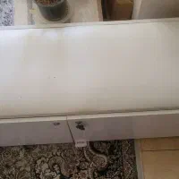 پاف سفید رویه چرم در حد نو