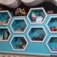 دکوراسیون لونه زنبوری|کتابخانه، شلف، قفسه‌های دیواری|برازجان, |دیوار