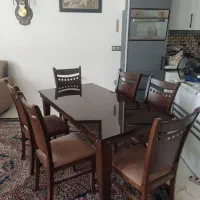 میز صندلی شیشه ای در حد نو