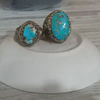 سنگ فیروزه و عقیق همراه با رکاب