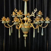 لوستر سنگی برنجی (برنز)|لوستر و چراغ آویز|قزوین, |دیوار