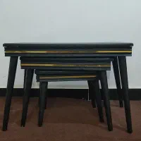 سه عدد جلو مبلی رش و طلایی