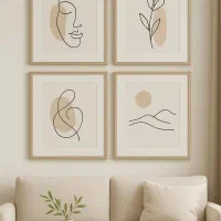 انواع تابلوهای لاین آرت مینیمال|تابلو، نقاشی، عکس|تهران, شهران شمالی|دیوار