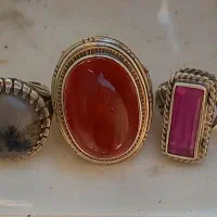 انگشتر نقره شجر  یاقوت  عقیق