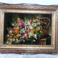 تابلو گل آتا کد 31 دستبافت و ابریشم دار|تابلو فرش|تبریز, |دیوار