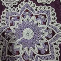 رومیزی سرمه دوزی هندی مخمل 4تیکه