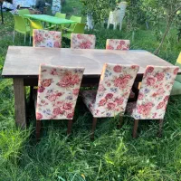 میز نهارخوری با صندلی چوبی رایگان