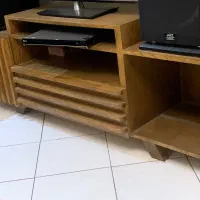 مبل و زیر تلویزیونی تمام چوب