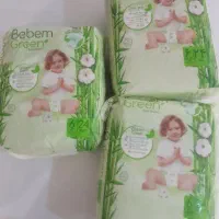 پوشک ببم سایز ۶ ودستمال مرطوب
