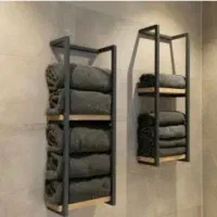 شلف فلزی با چوب ضدآب ، طبقه، شلف،حمام