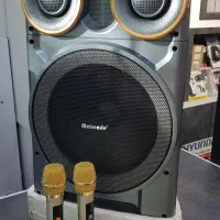 اکو همراه دو میکروفون بیسیم چوبی در حد نو|سیستم صوتی خانگی|اصفهان, فیض|دیوار