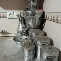 سرویس سماور و پاسماوری برنجی به همراه پارچ