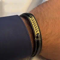 دستبند چرم طبیعی  طلا ۱ میلیون تومان