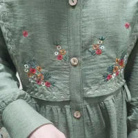 مانتو بلند گلدوزی شانتون