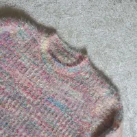 پلیور دستبافت با الیاف رنگی