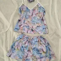 تاپ وشورتک ساتن بهمراه کش مو|لباس|شوشتر, |دیوار