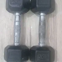 فروش یک جفت دمبل 5کیلو گرم کارکرده