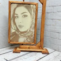 حک عکس روی چوب با آتیش، ولنتاین، کادو ولنتاین