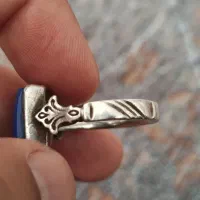 انگشتر نقره خطی عقیق آبی کم یاب بسیار زیبا|جواهرات|نهاوند, |دیوار