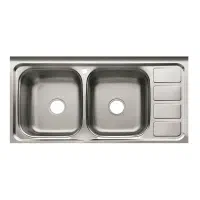 سینک روکار ۱۰۰ دو لگن عرض ۶۰ همراه با متعلقات