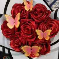 گل های روبانی با رنگ های مختلف|گل مصنوعی|یزد, |دیوار