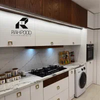 کابینت مینیمال هایگلاس ایزوفام مات روکش چوب