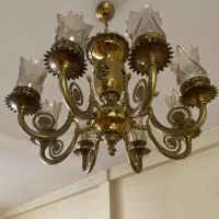 لوستر برنز طرح گل|لوستر و چراغ آویز|تهران, نیروی دریایی|دیوار