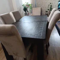 میز وصندلی  غذاخوری ۶نفره میز به ۸نفره هم میشه