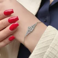دستبند فلاور گل رز نقره جواهری روکش طلا عیار ۹۲۵