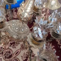 لوستر ۶ شاخه ۱۲ شعله برنجی در حد نو|لوستر و چراغ آویز|تهران, جردن|دیوار