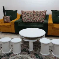 مبل هفت نفره همراه جلو مبلی و چهار میز عسلی|مبلمان خانگی و میز عسلی|لنگرود, |دیوار