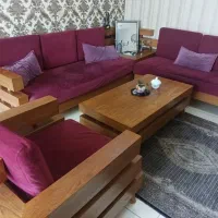 مبل راحتی ال  با میز وسط