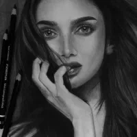 نقاشی و طراحی سیاه قلم چهره