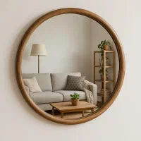 آینه قاب چوبی دایره ای و قدی|آینه|ارومیه, |دیوار