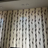 پرده حریر کتان پر چین بدون ایراد