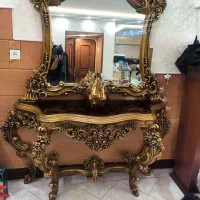 آینه کنسول لوستر ۴ شاخه مس و سقفی ۴ شاخه و فرش