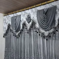 ۳ عدد پرده حریر|پرده، رانر، رومیزی|بندر انزلی, گیلار|دیوار